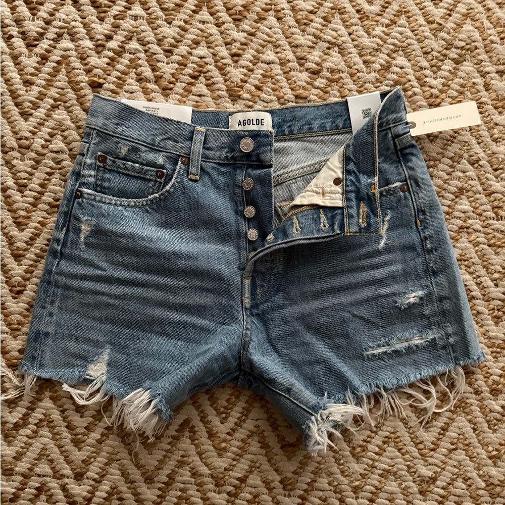 NEW Agolde Light Blue Parker Long Shorts